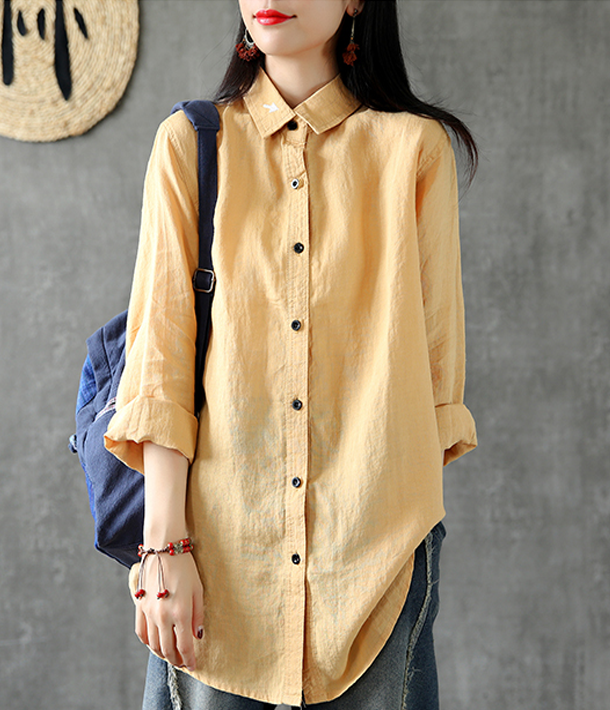 Long Sleeve Spring Summer Women Casual Blouse Cotton Linen Shirts  Women Tops DZA2005312 VPPBUY shop