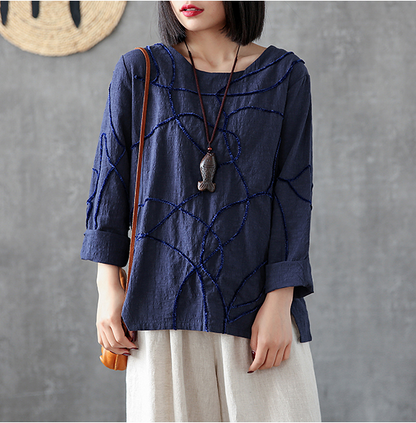 Length Sleeve Spring Summer Women Casual Blouse Cotton Linen Shirts  Women Tops DZA2005316 VPPBUY shop