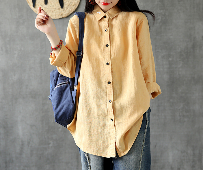 Long Sleeve Spring Summer Women Casual Blouse Cotton Linen Shirts  Women Tops DZA2005312 VPPBUY shop