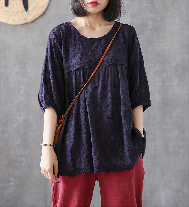 Length Sleeve Summer Women Casual Blouse Cotton Linen Shirts  Women Tops DZA2005315 VPPBUY shop