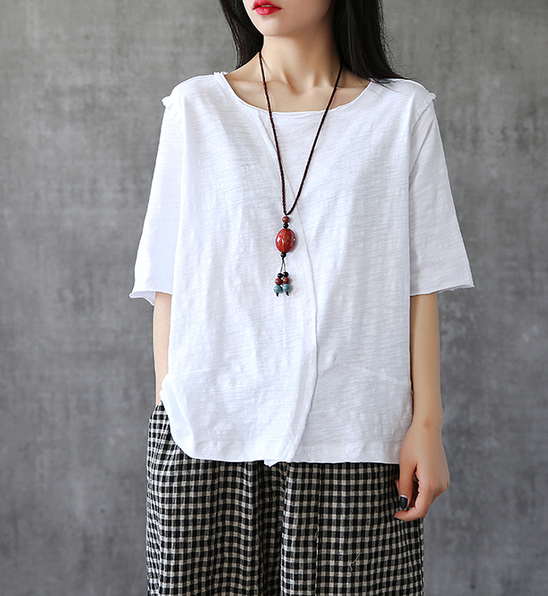 Short Sleeve Summer Women Casual Blouse Cotton Linen Shirts Women Tops DZA2005244 VPPBUY shop