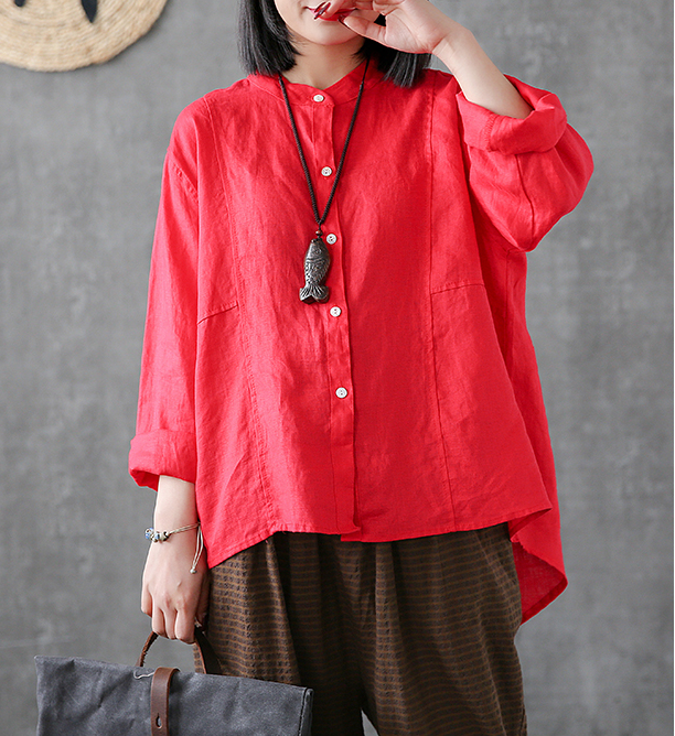 Long Sleeve Summer Women Casual Blouse Linen Shirts Tops DZA2006136 VPPBUY shop