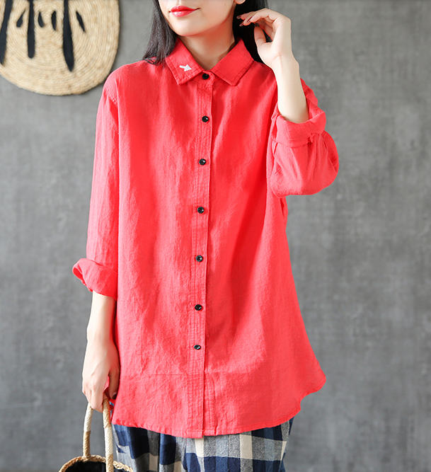 Long Sleeve Spring Summer Women Casual Blouse Cotton Linen Shirts  Women Tops DZA2005312 VPPBUY shop