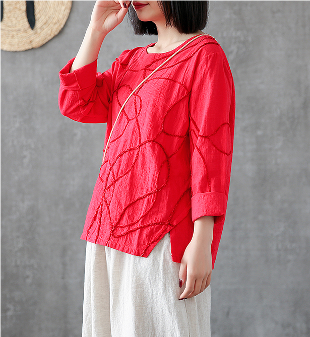 Length Sleeve Spring Summer Women Casual Blouse Cotton Linen Shirts  Women Tops DZA2005316 VPPBUY shop