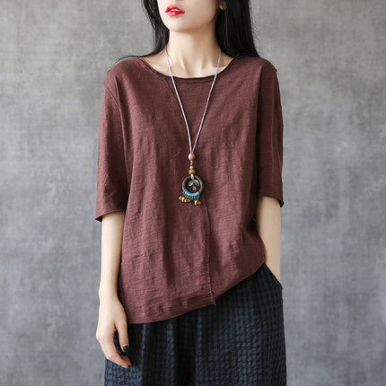 Short Sleeve Summer Women Casual Blouse Cotton Linen Shirts Women Tops DZA2005244 VPPBUY shop