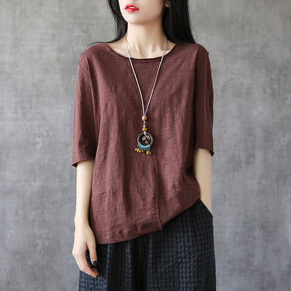 Short Sleeve Summer Women Casual Blouse Cotton Linen Shirts Women Tops DZA2005244 VPPBUY shop