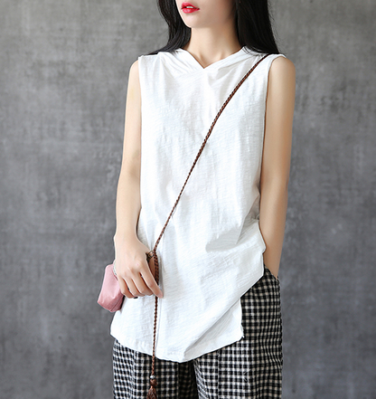 Side Slit Summer Women Casual Blouse Cotton Linen Shirts Women Tops DZA2005243 VPPBUY shop