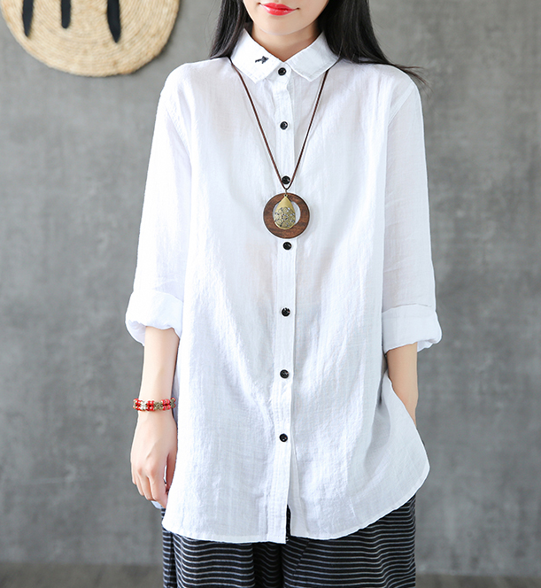 Long Sleeve Spring Summer Women Casual Blouse Cotton Linen Shirts  Women Tops DZA2005312 VPPBUY shop