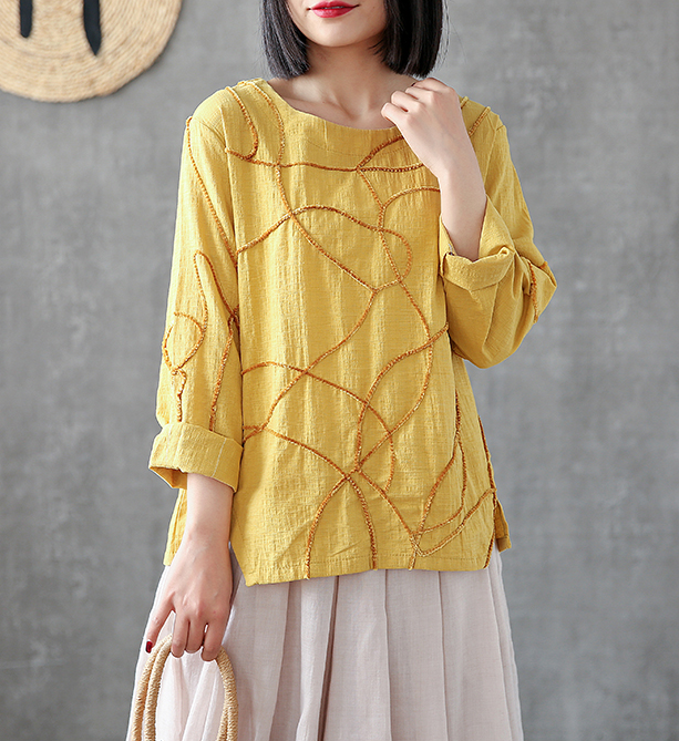 Length Sleeve Spring Summer Women Casual Blouse Cotton Linen Shirts  Women Tops DZA2005316 VPPBUY shop