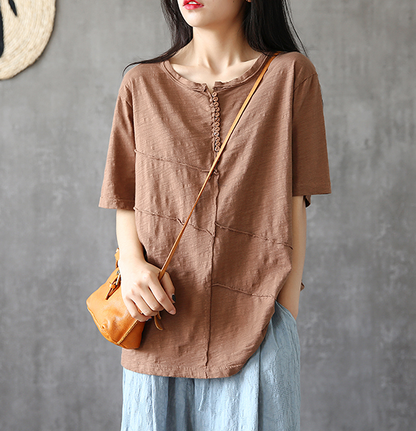 O Neck Summer Women Casual Blouse Cotton Linen Shirts  Women Tops DZA2005242 VPPBUY shop