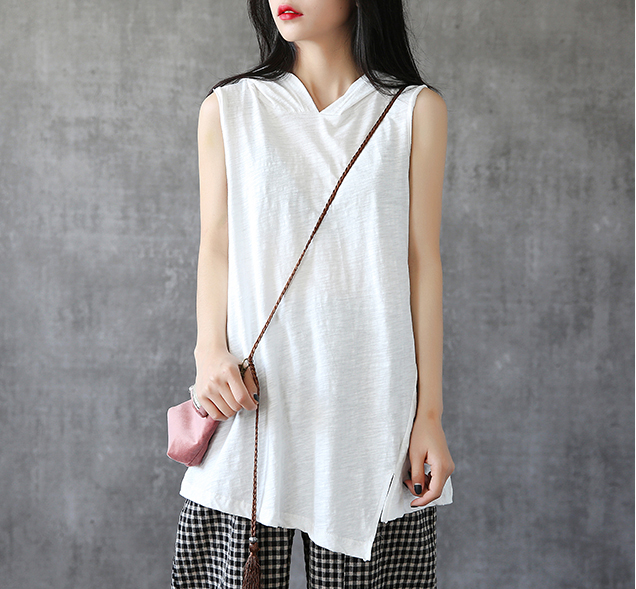 Side Slit Summer Women Casual Blouse Cotton Linen Shirts Women Tops DZA2005243 VPPBUY shop