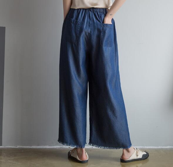 Summer Silk Denim Women Wide Legs Pants VPPBUY shop