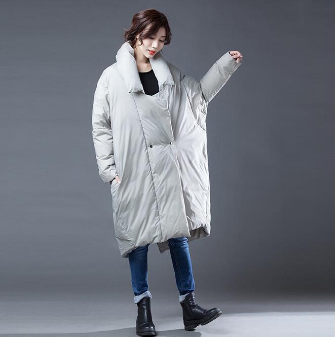 Swallow-tailed Women Winter Loose Duck Down Jackets Long Warm Women Long Down Coat Irregular VPPBUY shop