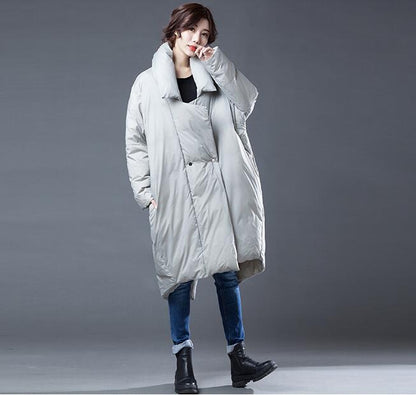 Swallow-tailed Women Winter Loose Duck Down Jackets Long Warm Women Long Down Coat Irregular VPPBUY shop