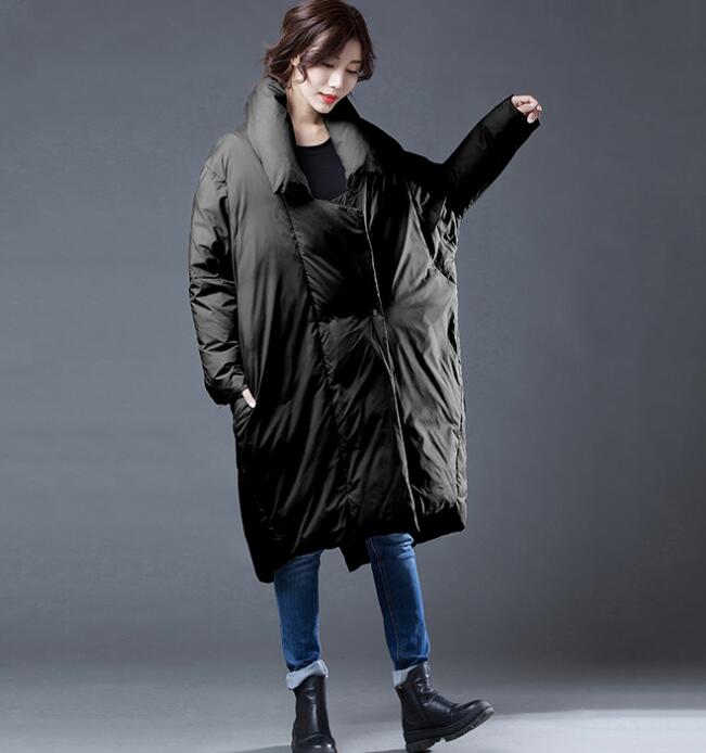 Swallow-tailed Women Winter Loose Duck Down Jackets Long Warm Women Long Down Coat Irregular VPPBUY shop