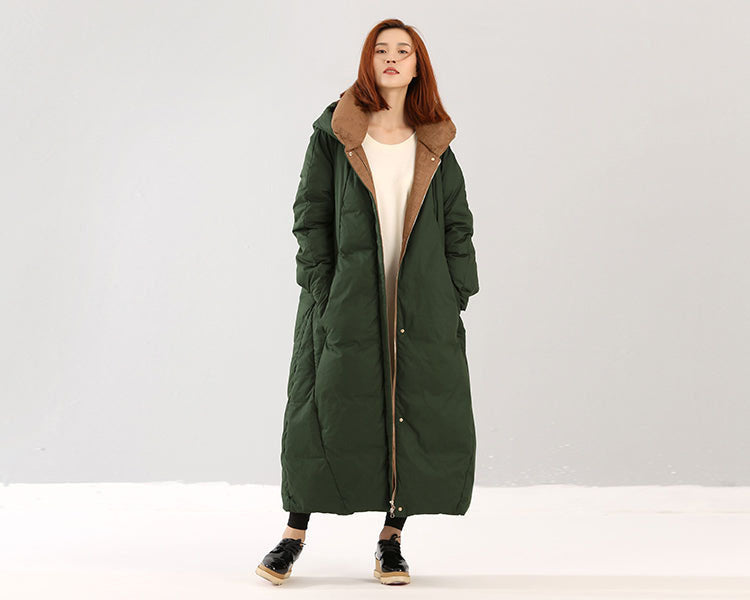 Long Winter Puffer Coat ,Duck Down Jacket, Hooded Down Warm Women Coat 0828 VPPBUY shop