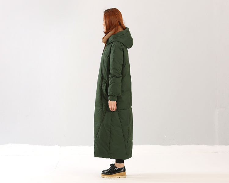 Long Winter Puffer Coat ,Duck Down Jacket, Hooded Down Warm Women Coat 0828 VPPBUY shop