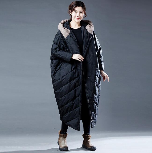 Color Block Long Women Winter Loose Duck Down Warm Women Jackets VPPBUY shop