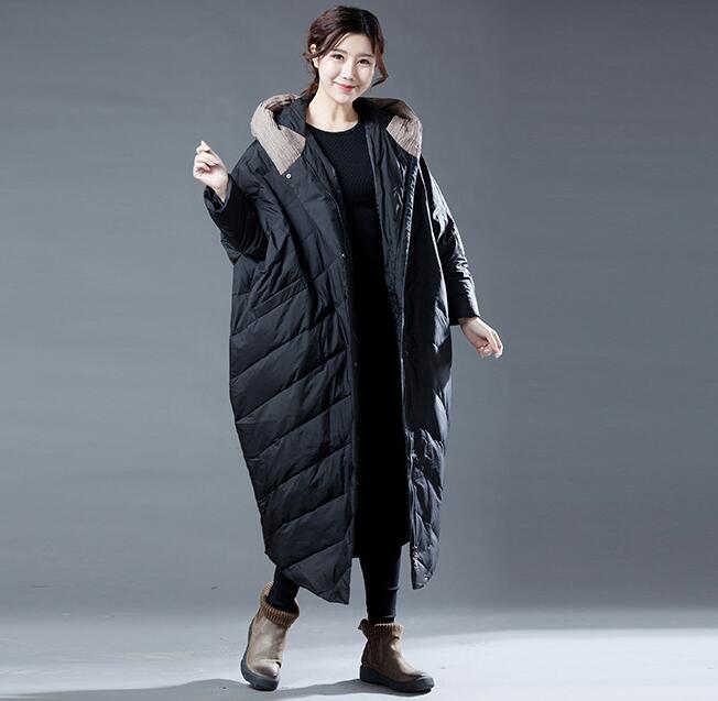 Color Block Long Women Winter Loose Duck Down Warm Women Jackets VPPBUY shop