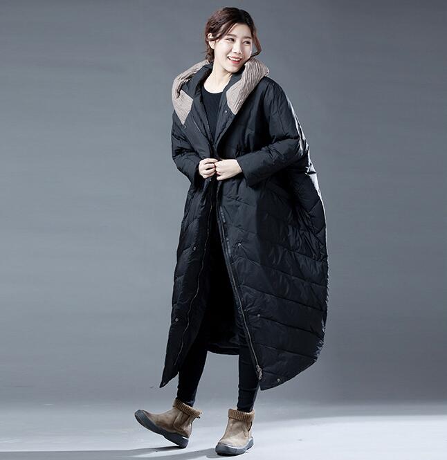 Color Block Long Women Winter Loose Duck Down Warm Women Jackets VPPBUY shop