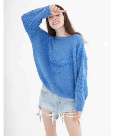 O Neck Short loose Women Tops Woolen Knit Sweater VPPBUY shop