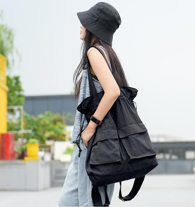 Washed Oxford Simple Design Casual Large Backpack Women Handbag Bag Shoulder Tote Bag VPPBUY shop