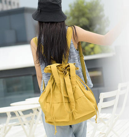 Washed Oxford Simple Design Casual Large Backpack Women Handbag Bag Shoulder Tote Bag VPPBUY shop