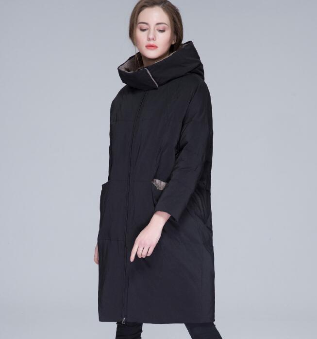 Black Winter Loose Duck Down Jackets Hooded Warm Women Long Down Coat VPPBUY shop