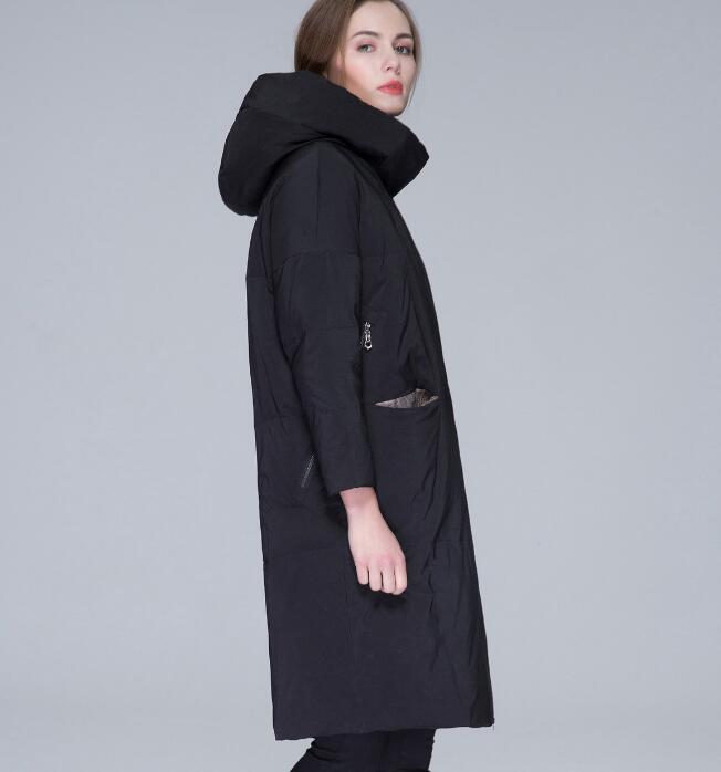 Black Winter Loose Duck Down Jackets Hooded Warm Women Long Down Coat VPPBUY shop