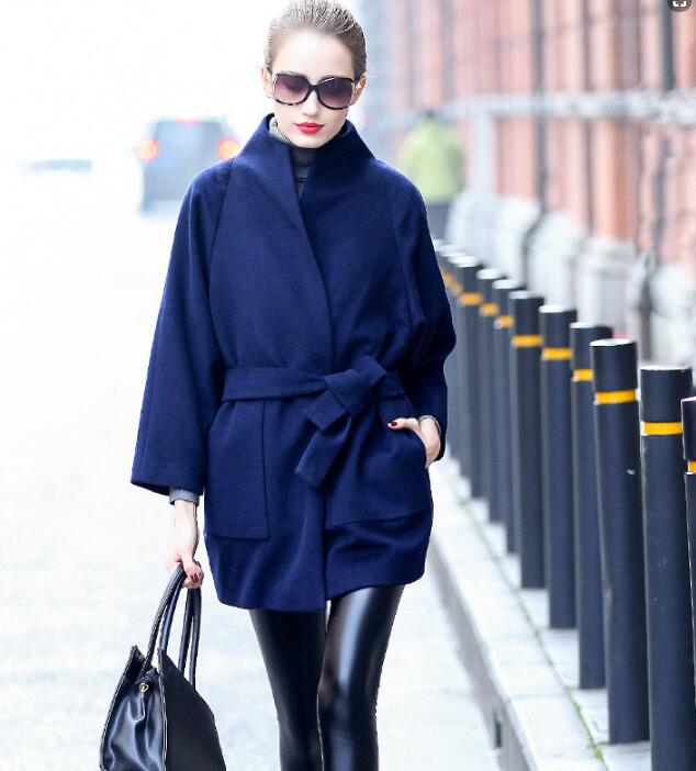 Waist Belt Handmade Cashmere Coat Warm Women Wool Coat Jackets 5566 VPPBUY shop