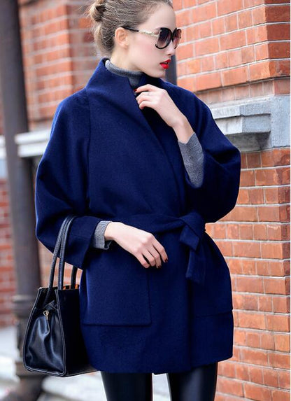 Waist Belt Handmade Cashmere Coat Warm Women Wool Coat Jackets 5566 VPPBUY shop