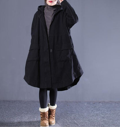 Casual Coat Loose A line Parka Plus Size Coat Jacket VPPBUY shop