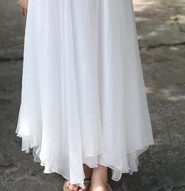 White Women Skirts Long Chiffon Summer Women Skirts VPPBUY shop