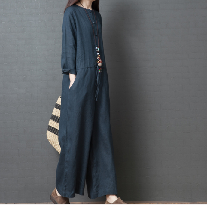 Spring Women Casual Cotton Linen Jumpsuits PZ97251 VPPBUY shop