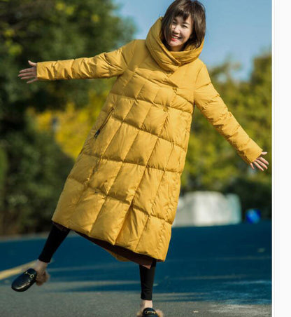 Long Winter Duck Down Jacket, Hooded Down Jacket Women Plus Size VPPBUY shop