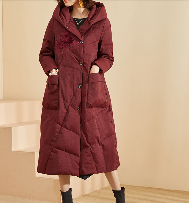 Long Winter Duck Down Jacket, Hooded Down Jacket Women Coat VPPBUY shop