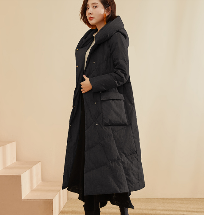 Long Winter Duck Down Jacket, Hooded Down Jacket Women Coat VPPBUY shop