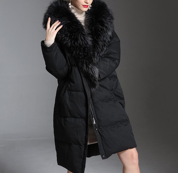 Large Fur Trim Puffer Long Women Down Coat Winter Loose 90% Duck Down Jackets 5122 VPPBUY shop