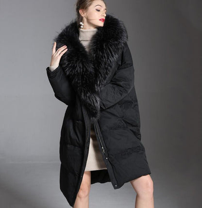 Large Fur Trim Puffer Long Women Down Coat Winter Loose 90% Duck Down Jackets 5122 VPPBUY shop