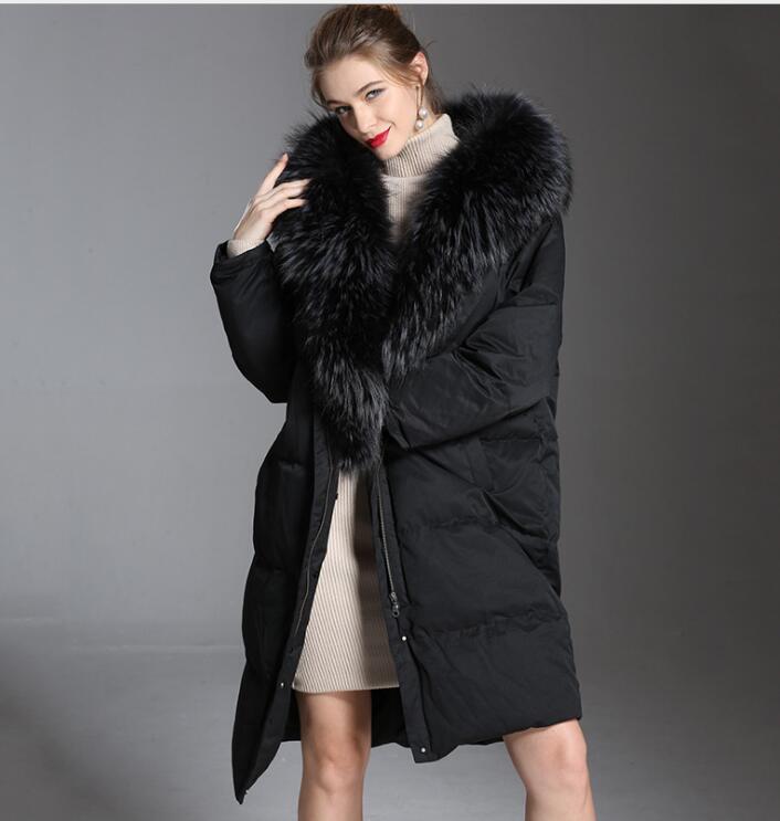 Large Fur Trim Puffer Long Women Down Coat Winter Loose 90% Duck Down Jackets 5122 VPPBUY shop