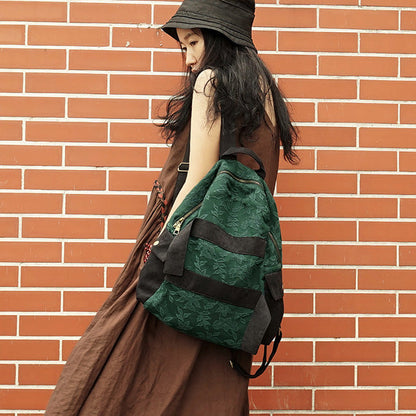 Patchwork Lace Green Simple Style Women Backpack Shoulder Bag VPPBUY shop