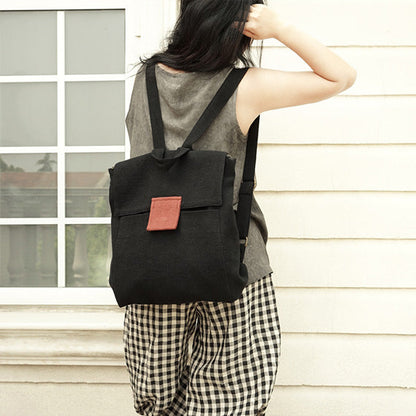 Black Canvas Women Backpack Simple Style Women Backpack Shoulder Bag VPPBUY shop