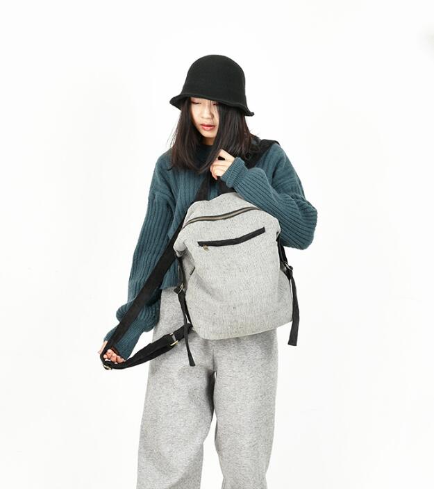 Gray Casual Large Backpack Women Travel Bag Shoulder Bag VPPBUY shop