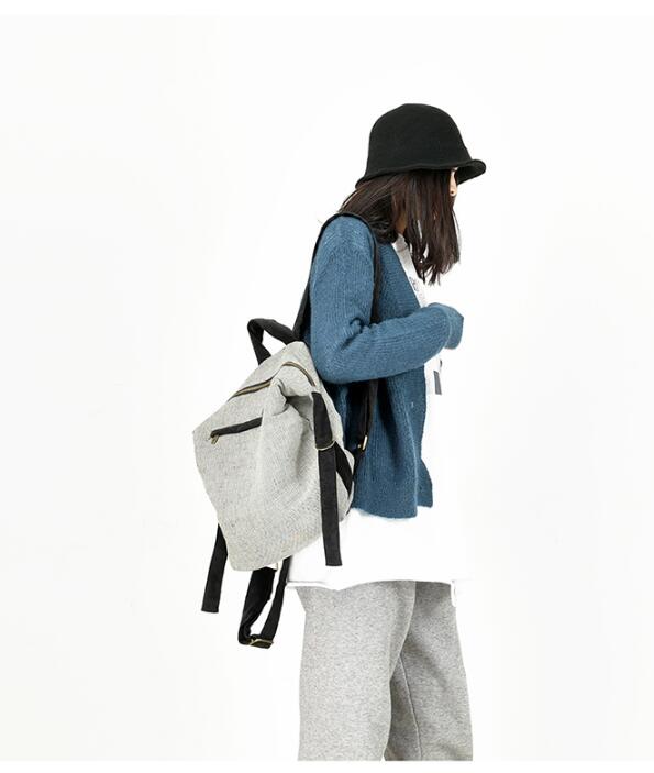 Gray Casual Large Backpack Women Travel Bag Shoulder Bag VPPBUY shop