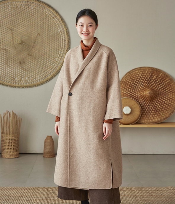 Slit Wool Coat Handmade Long Warm Long Women Wool Coat Jackets 2512 VPPBUY shop