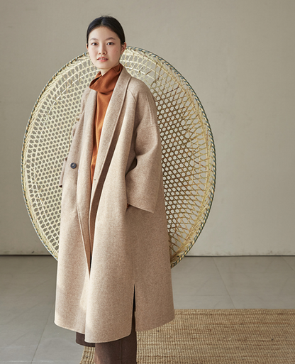 Slit Wool Coat Handmade Long Warm Long Women Wool Coat Jackets 2512 VPPBUY shop