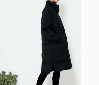 A -line Hooded Long Winter Duck Down Jacket Slit Down Jacket Women VPPBUY shop