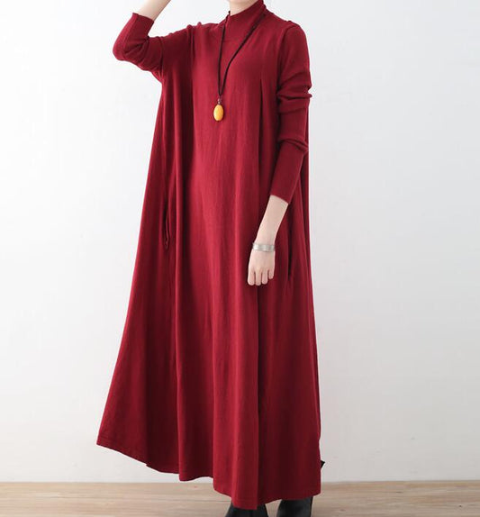 A-line Knit Long Women Dresses AMT962328 VPPBUY shop