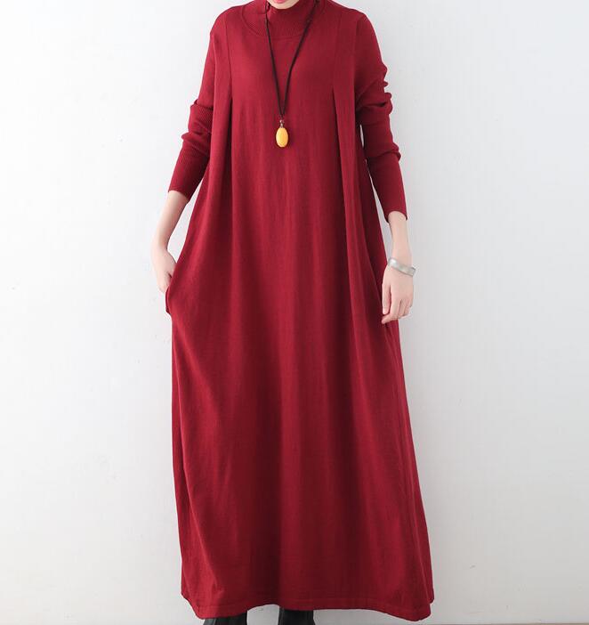 A-line Knit Long Women Dresses AMT962328 VPPBUY shop