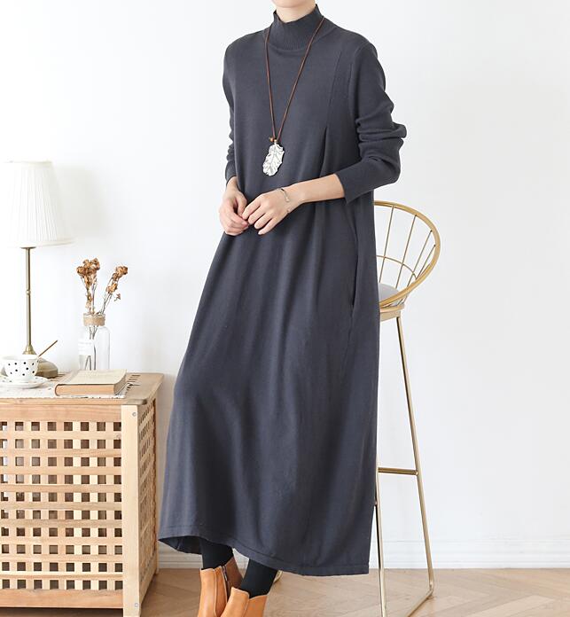 A-line Knit Long Women Dresses AMT962328 VPPBUY shop